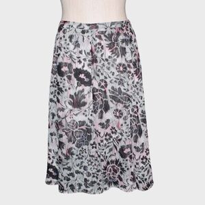 Sag Harbor Petite Floral Print A-Line Knee Length Skirt